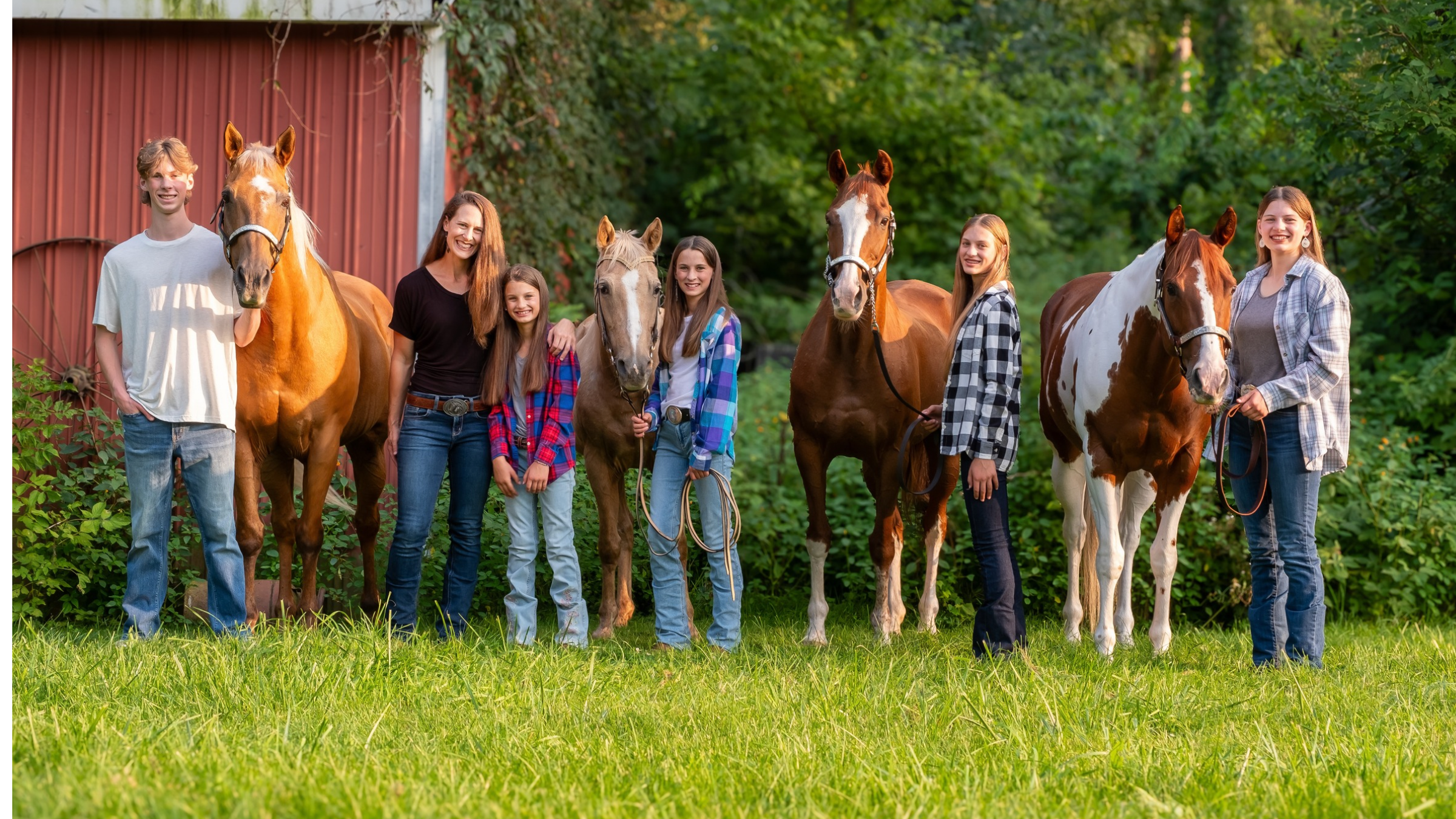 The Chaos Corner Ranch family with their horses